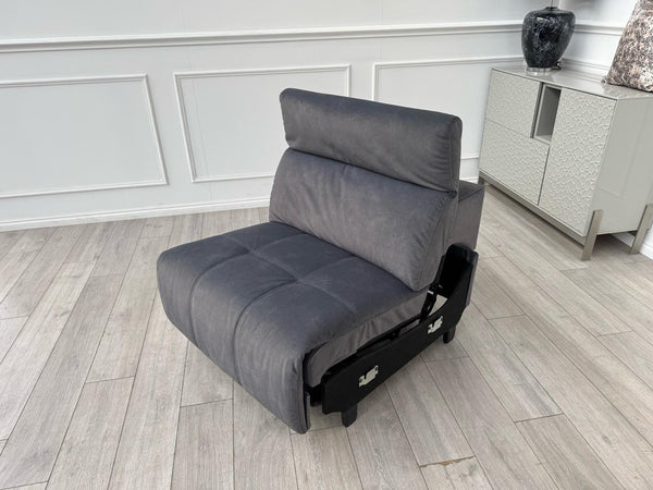 Sofology Marvella Flecked Charcoal Grey Velvet Middle Section Power Recliner7