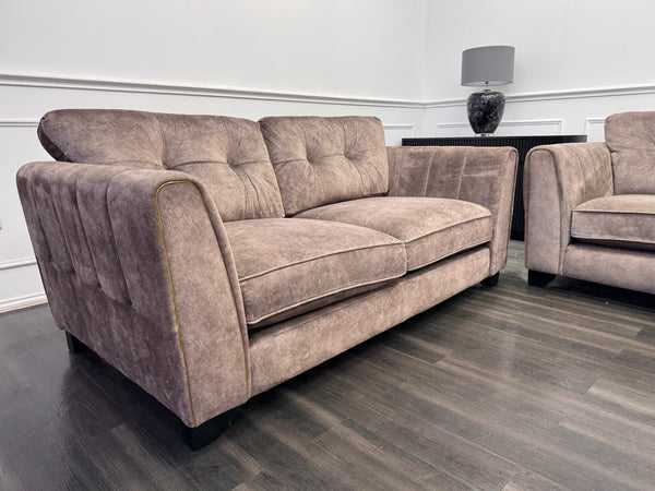 FURNITURE VILLAGE ARIANA 3 Seater Sofa Cuddle Set Classic Back Dapple Chocolate20