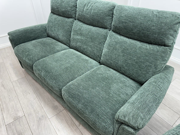 Furniture Village Piccolo Static 3 & 2 Seater Moss Green Fabric Sofa Set13