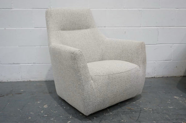 Furniture Village Frost white mix fabric swivel accent chair Armchair0