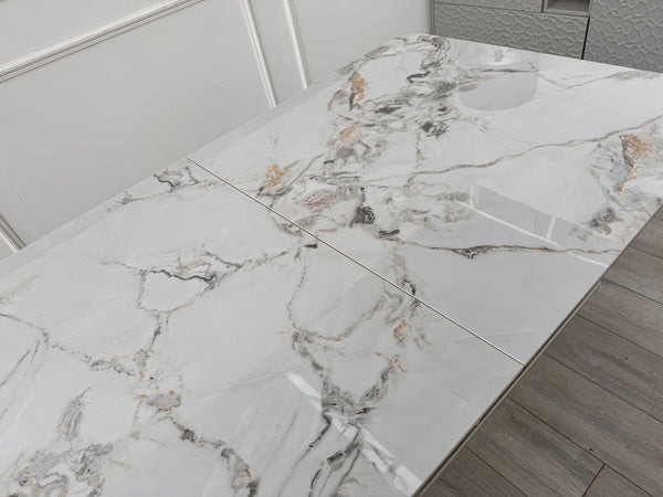 Furniture Village Avorio Large Extending Dining Table marble-effect ceramic top6