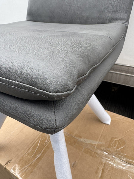 Furniture Village Njord Grey Leather Swivel Dining Chair11