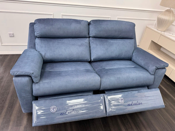 G PLAN Thornbury Power Recliner 3 Seater Sofa In Indigo Stingray Velvet Fabric10