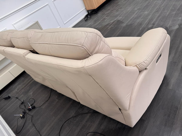 G Plan Kingsbury Beige  Leather 3 Seater Sofa Power Recliner Headrest & Lumbar18