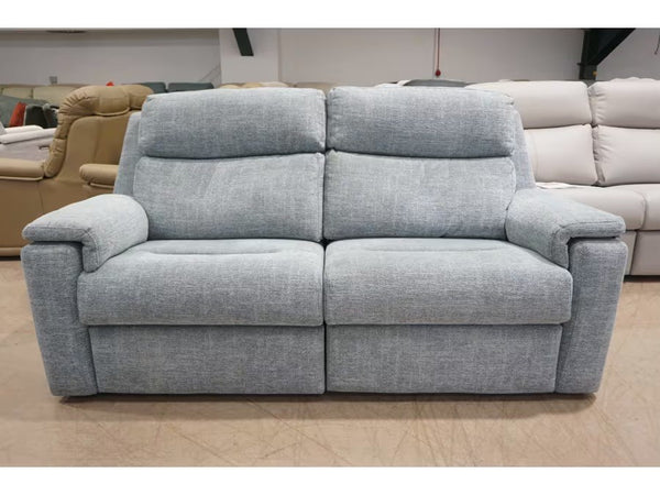 G Plan Thornbury dali sky fabric power recliner 3 seater sofa -headrest & lumbar4