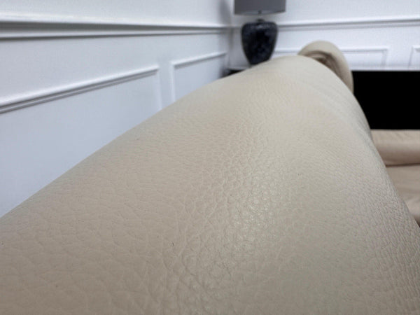 Furniture Village Rowen Beige Leather Pair Of Armchairs Power Recliner12