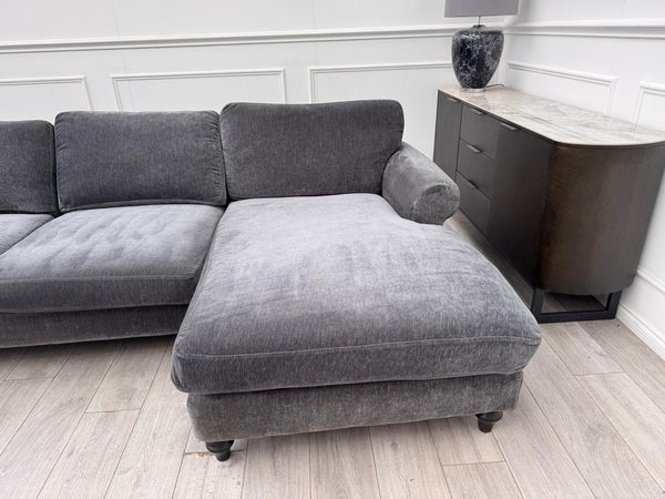 DFS Sydney RHF Corner Sofa Chaise End Charcoal Grey Chenille10