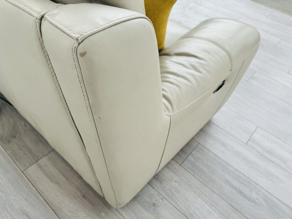 Furniture Village Feather Grey Leather Power Recliner 3 Seater Sofa18