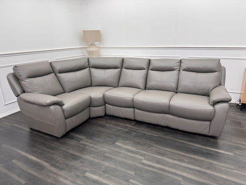 Furniture Village Snug Static L Shape Corner Sofa In Grey Leather0