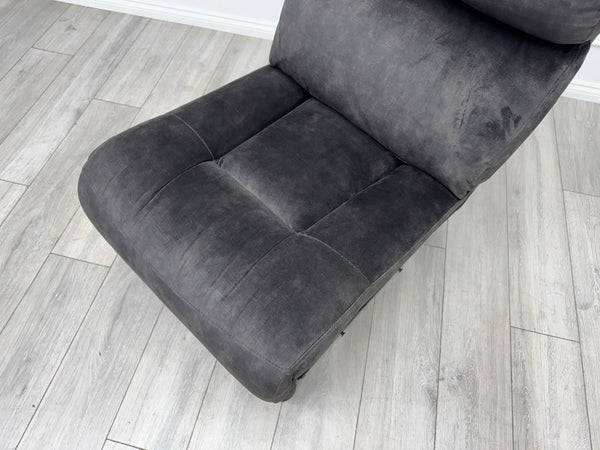 Sofology Radleigh Middle Section Power Recliner & Headrest Velvet Charcoal Grey2