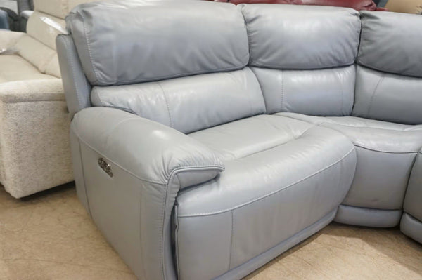 FV Link mid grey leather electric reclining 5 piece Large Corner Sofa2