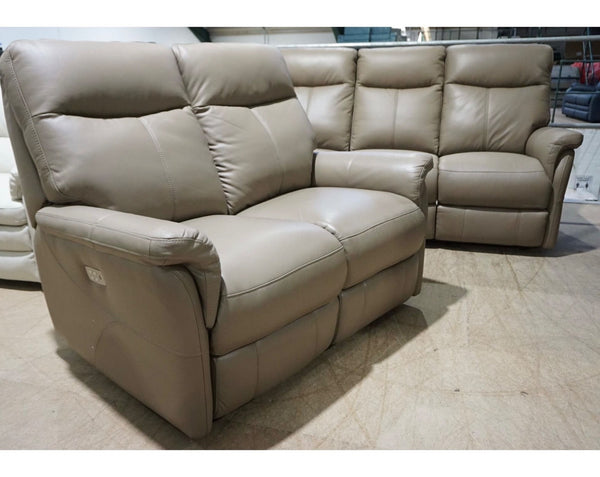 Furniture Village Taupe Leather Power Recliner 3 & 2 Seater Sofa Set5