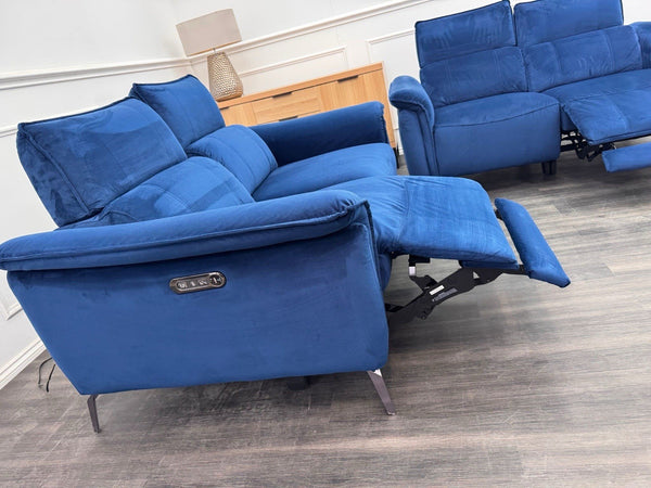 FV Jude 2+2 Seater Sofa Set Power Recliners with Telescopic Headrests Navy Blue3