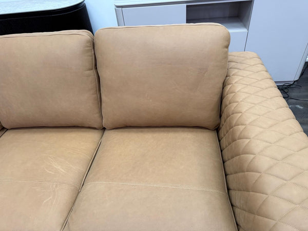 Sofology Tan Brown Leather Symmetrical Corner Sofa (Not Recliner)19