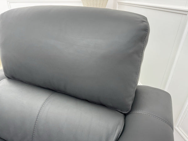 Furniture Village New York Power Recliner Armchair Grey Leather Power Headrest13