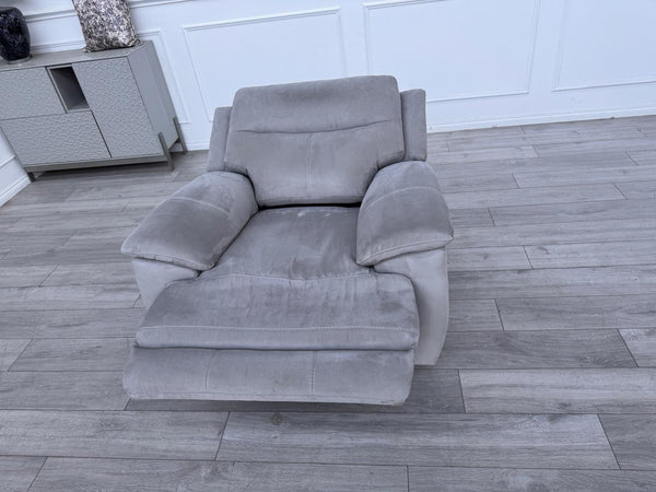 Furniture Village Touch Grey Fabric Power Recliner Armchair1