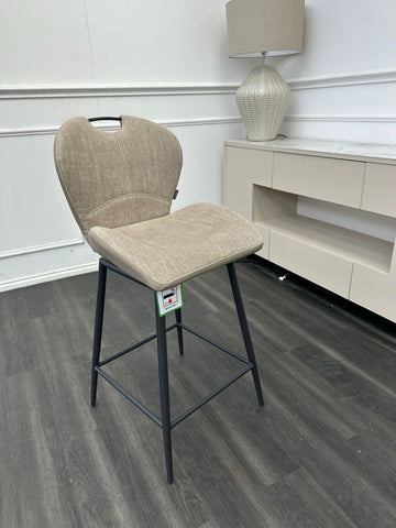 FV Akante Swivel Dining Barstool Beige Fabric With Handle  (Choose Quantity)0