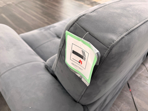 Furniture Village 3+2 Seater Sofa Set Power Recliner Dark Grey Suede4