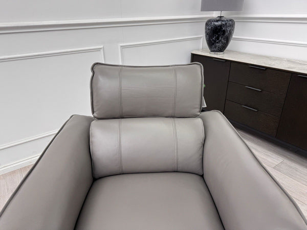 Furniture Village Jude Grey Leather Armchair Power Recliner Telescopic Headrest8