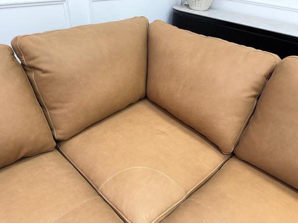 Sofology Tan Brown Leather Symmetrical Corner Sofa (Not Recliner)13