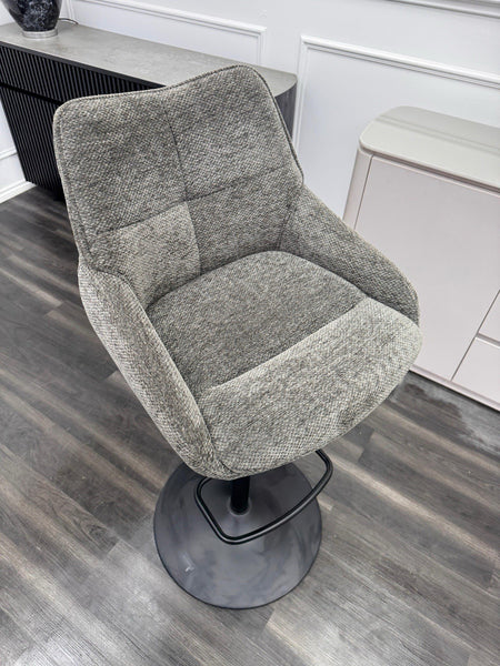 Furniture Village Kiara ash grey fabric swivel dining barstool (Pre-sale)9