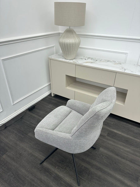 FV Kiara Silver Fabric Swivel Dining Chair (Choose Quantity)6