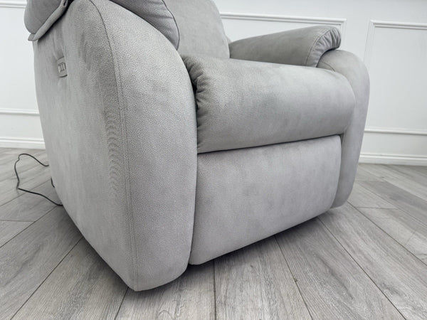 G Plan Kingsbury Power Recliner Armchair Grey Stingray Fabric RRP £242516