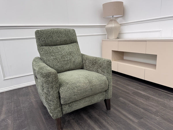 Furniture Village Petit Olive Fabric Armchair Power Recliner+Swivel+Rocking3