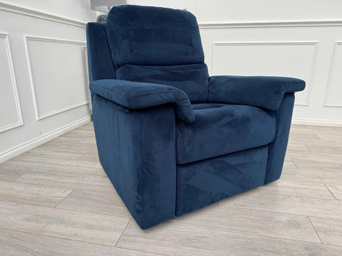 G Plan Harper Plush Indigo Premium Velvet Static Armchair RRP £1,3570
