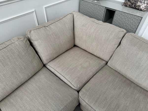 Sofology Nimbus Large Corner Sofa Beige Woven Fabric17