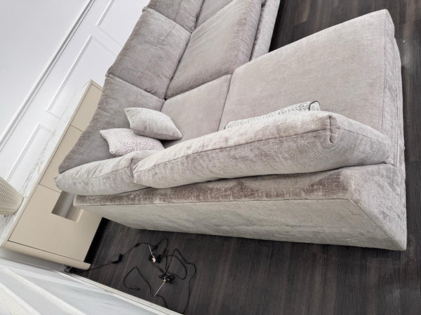 Sofology Majestica Truffle Fabric Terminal End Chaise Corner Sofa Full Back13