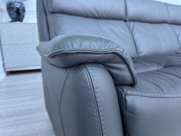 Furniture Village Charcoal Grey Static 3 + Power Recliner 2 Seater Sofa Set2