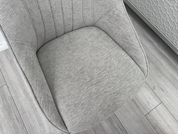 Furniture Village Crete Pair Of 2 Swivel Dining Chairs Grey Fabric7
