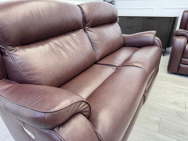 Parker Knoll Boston Burgundy Leather Power Recliner 3+2 Seater Sofa RRP £409912