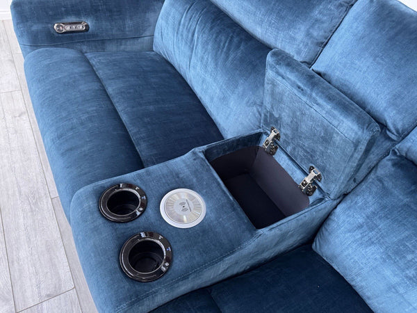 Sofology Renato 2.5 Seater Sofa + Centre Console Navy Blue Velvet Fabric13