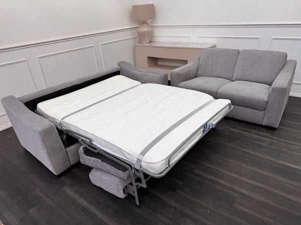 Furniture Village Optimus 3 Seater Sofabed + 2 Seater Sofa Set Grey Fabric9