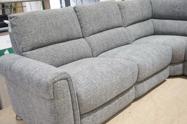FV Nixon dark grey mix chunky cross weave fabric Static corner Sofa4