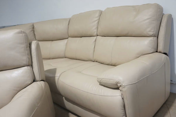 FV Link Nude leather standard 3piece curved corner group + Armchair Sofa Set5