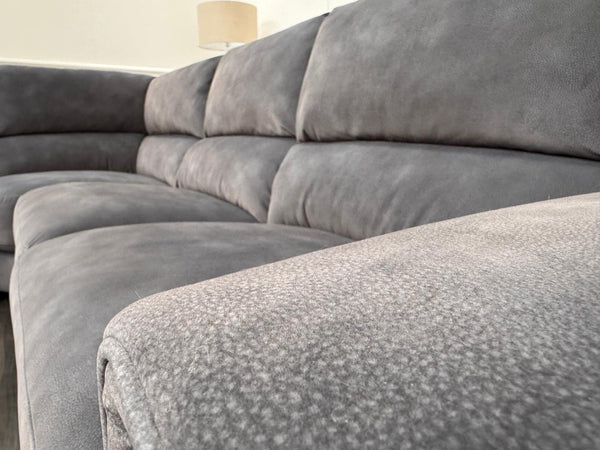 Furniture Village Nixon Large Power Reclining Corner Sofa In Grey Lux Velvet18