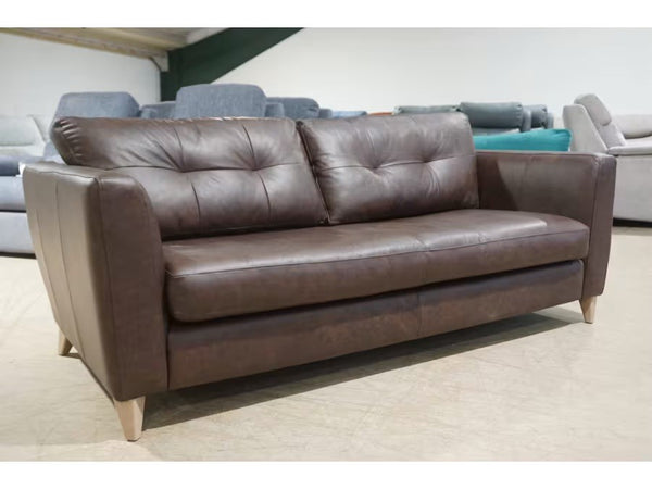 The Lounge Co. Hermione bourbon leather standard 3 seater sofa3