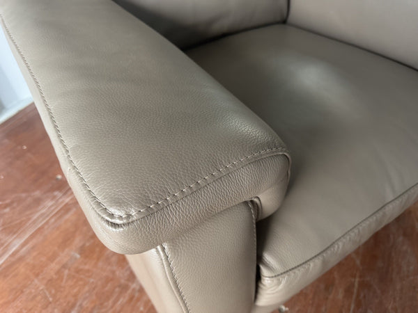 Furniture Village Nicolleti Taupe Leather Armchair Power Recliner + Headrest 4