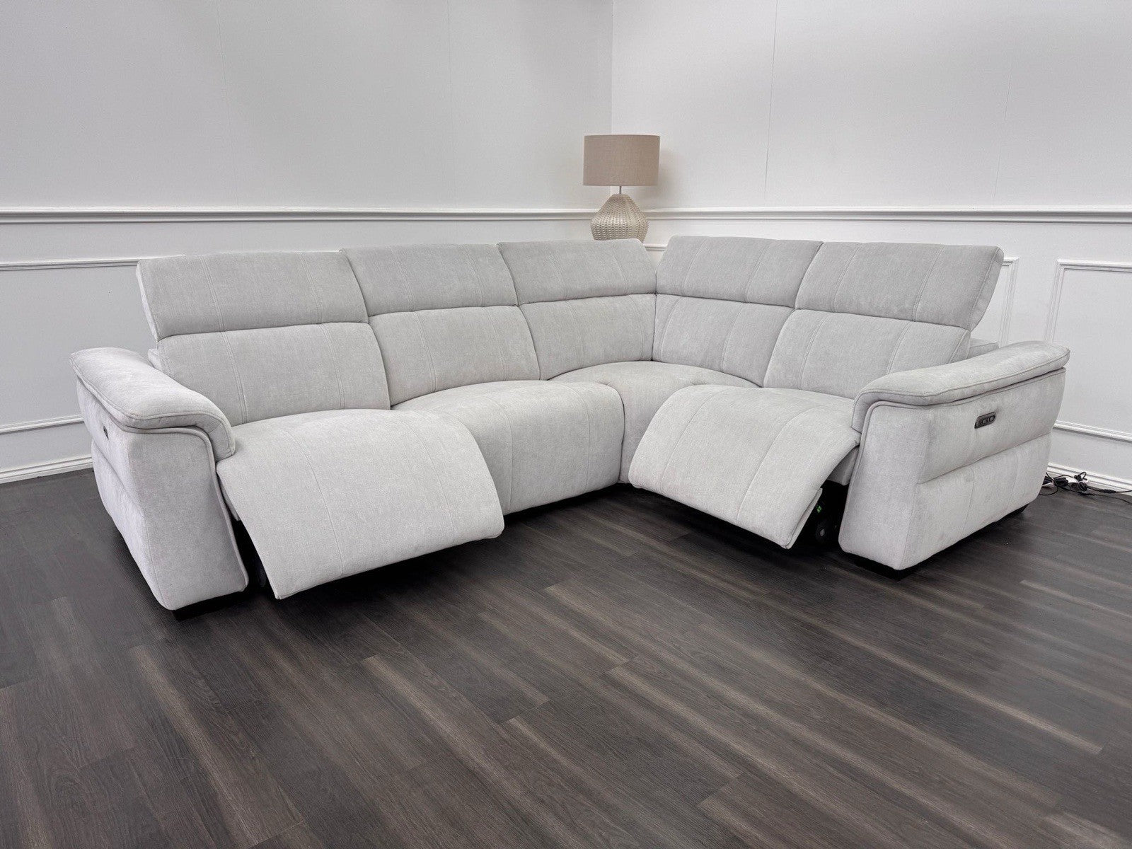 Furniture Village Inca Power Reclining Corner Sofa In Manhattan Stone0