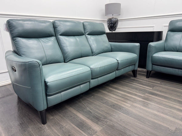 Furniture Village Petit Lake Green Power Recliner 3+3 Seater Sofa Set12