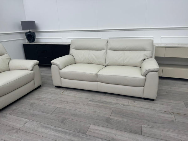 Furniture Village Hetty 3 + 3 Seater Sofa Set in Ivory/Off White Leather19