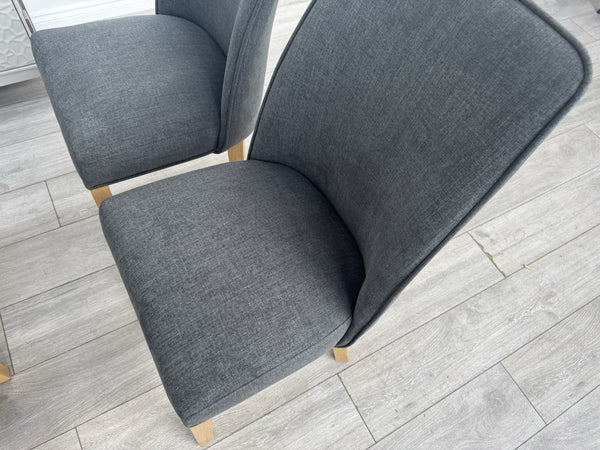 Furniture Village Hamilton Charcoal Fabric Set Of 4 Wooden Dining Chairs7