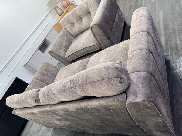 FURNITURE VILLAGE ARIANA 3 Seater Sofa Cuddle Set Classic Back Dapple Chocolate3