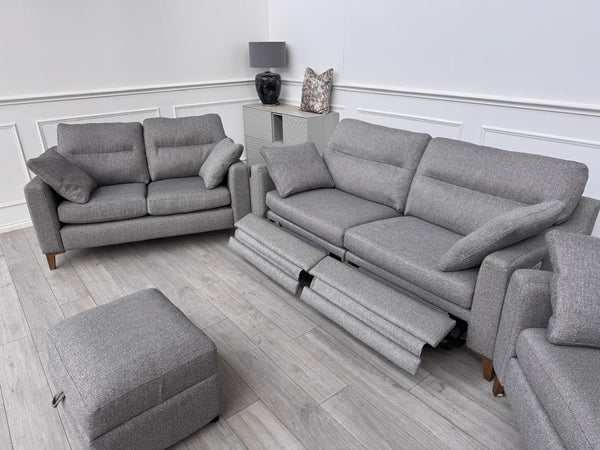 Furniture Village UNIQA Grey Fabric 3 & 2 & 1 Seater Power Recliner Sofa Set2