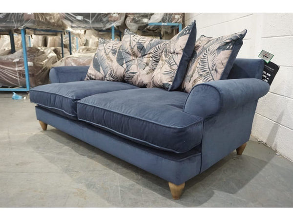 Parker Knoll Bronwyn african sapphire fabric pillow back 3 seater sofa4