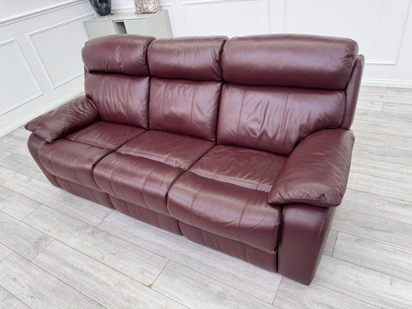 Furniture Village Moreno Power Recliner 3 Seater Sofa Cherry/Burgundy Leather11