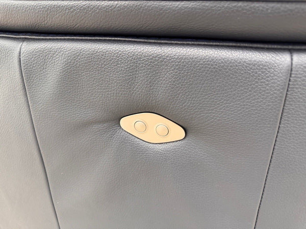 Nicoletti Davide 2 Seater Sofa Power Recliner Adjustable Headrests Navy Leather8